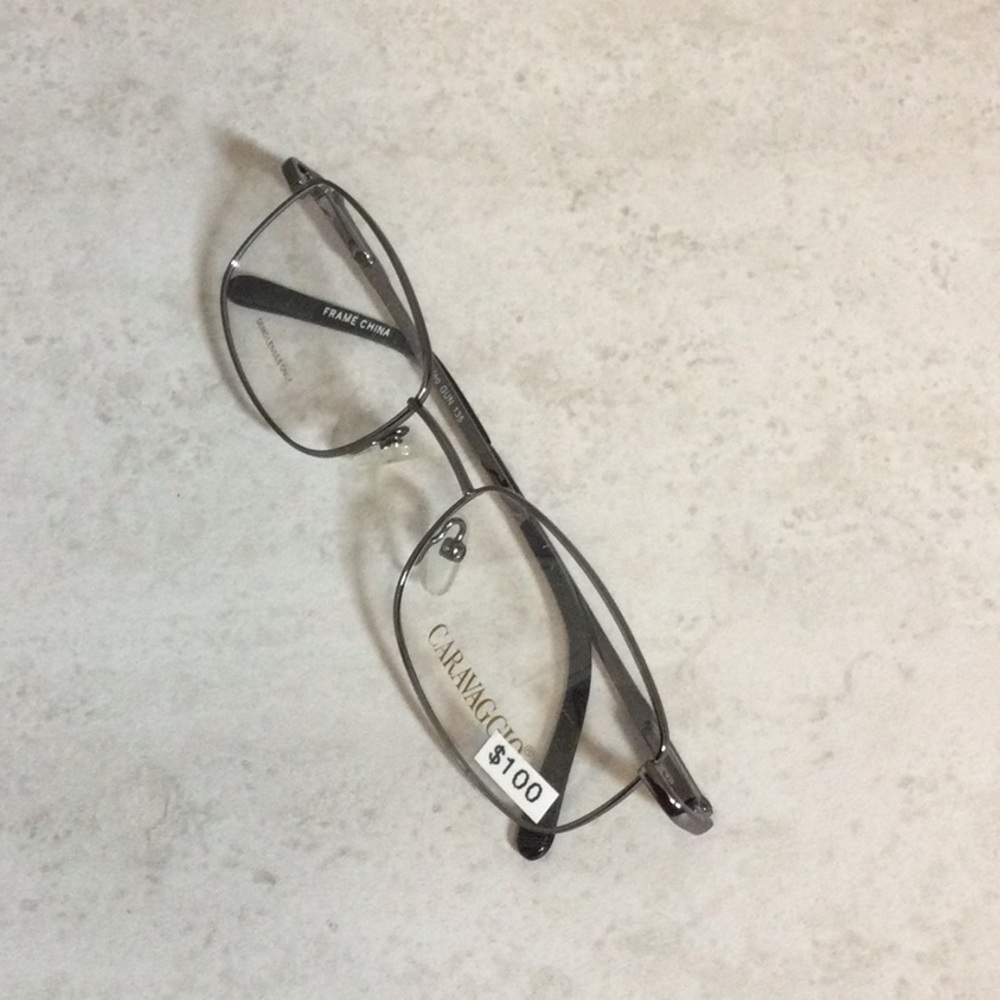 NWT Caravaggio silver gunmetal eyeglasses new old stock